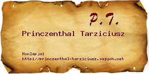 Princzenthal Tarziciusz névjegykártya